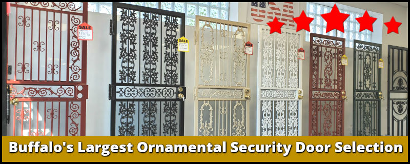 Ornamental Security Doors in Showroom at 1588 Broadway in Buffalo New York